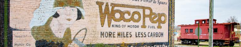 Woco Pep: The King of Motor Fuel Mural by Artist David Gosselin